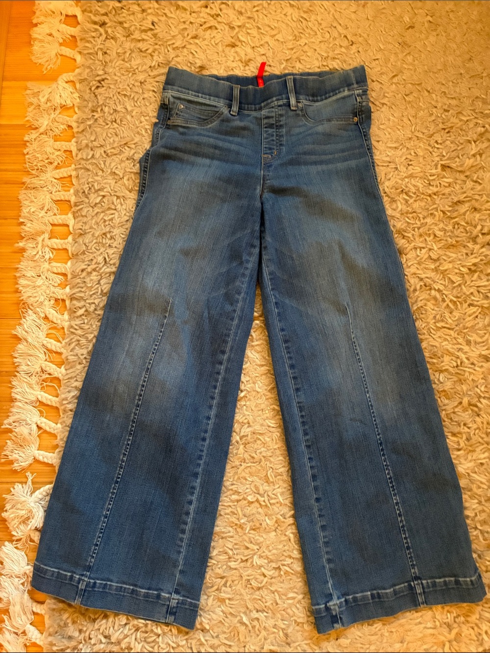 SPANX Women's Wide-Leg Denim Jeans in Medium Blue